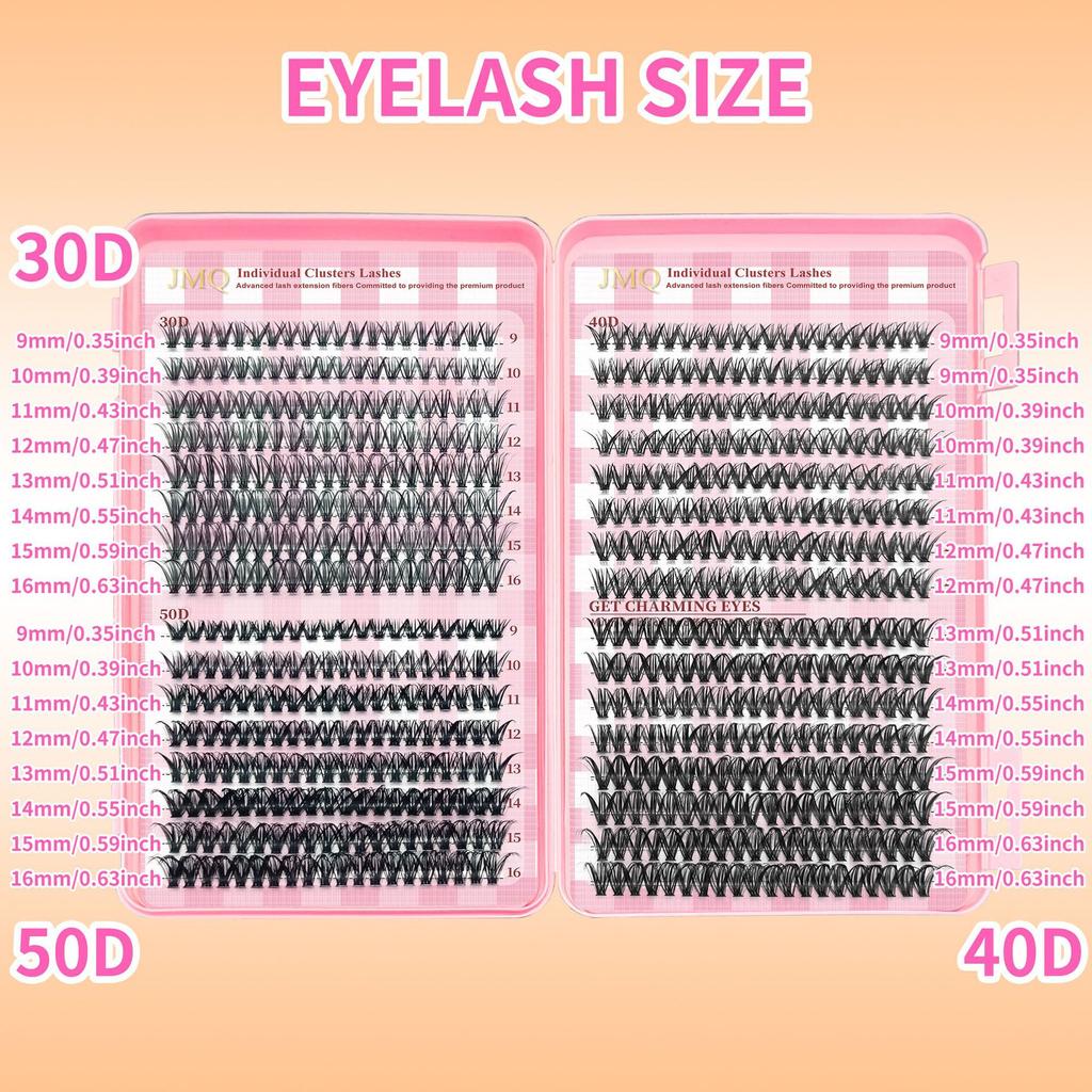 JMQ High-Volume DIY Lash Book – 30D/40D/60D Heat-Bonded Cluster Lashes (32 Rows, Mixed Lengths)