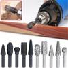 Wood Carving Tool Rotary Burr Set Round Shank Drill Bit Set Smoother Rotary File Set  Building