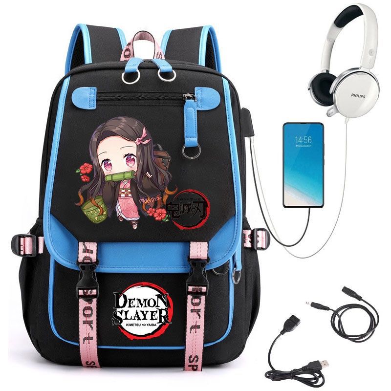 Demon Slayer Anime-Peripherie Rucksack stilvoller Anime-Themen-Schülerrucksack 0084