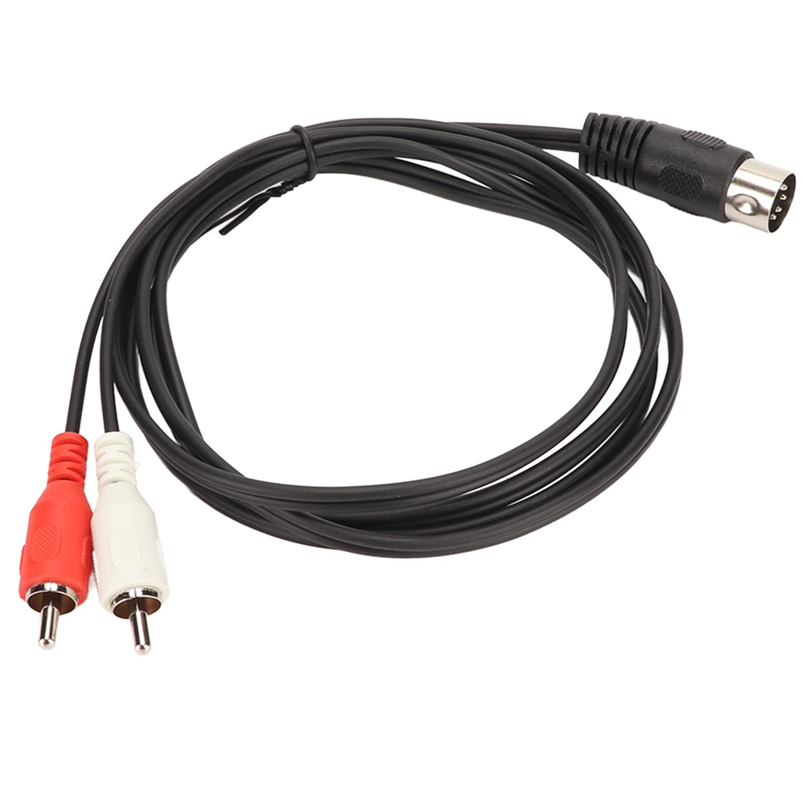 

5 Pin Din Male to 2 RCA Male Cable PVC Wire Cover 2 RCA to Din Sound Connection Cable for CD Player VCR DVD Phono LD