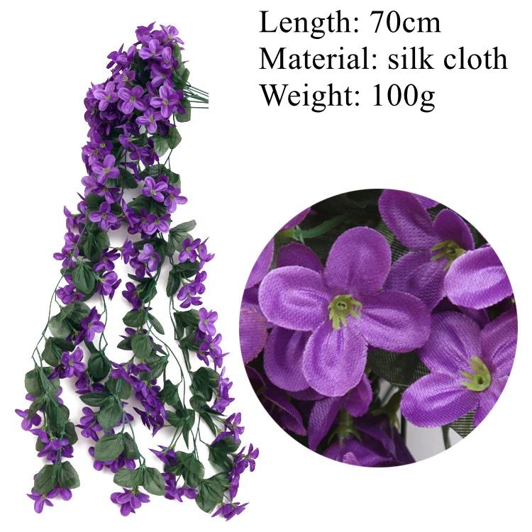 1 Piece Artificial Silk Violet Wall Hanging - Wedding Scene Decor, Home Potted & Outdoor Garden Party Ornament