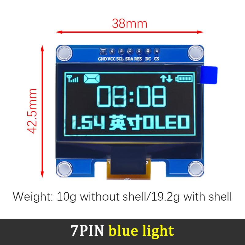 1.54 inch OLED Module 1.54" 12864 Screen LCD LED Display Module 128*64 SSD1309 SPI/IIC I2C Interface for Arduino 4Pin 7Pin
