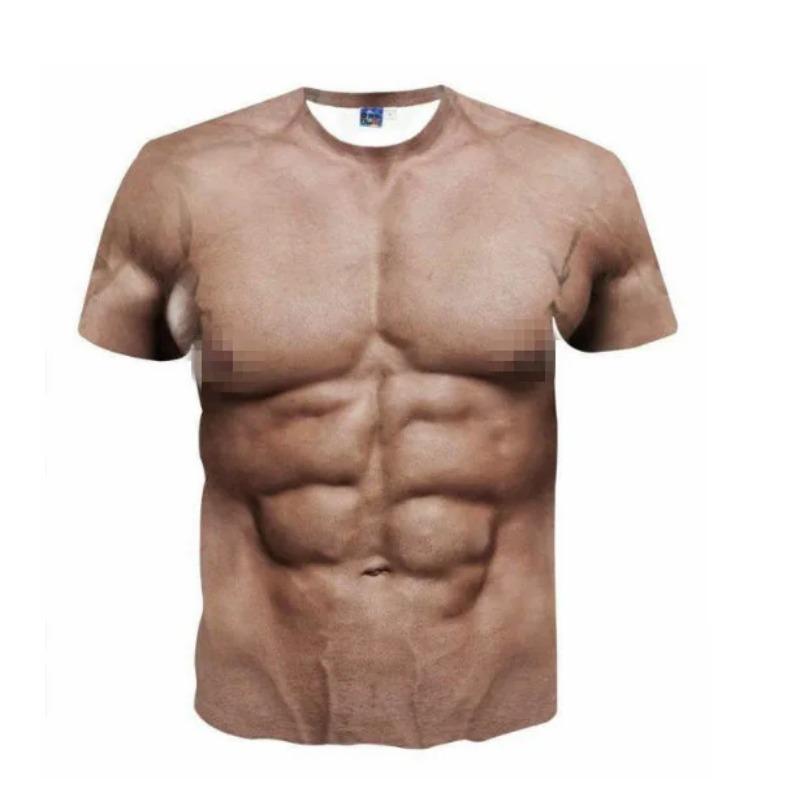 

Смішна графіка м язистого тіла Дитяча доросла друкована футболка Літній повсякденний чоловічий одяг Вільна футболка з коротким рукавом для хлопчика L