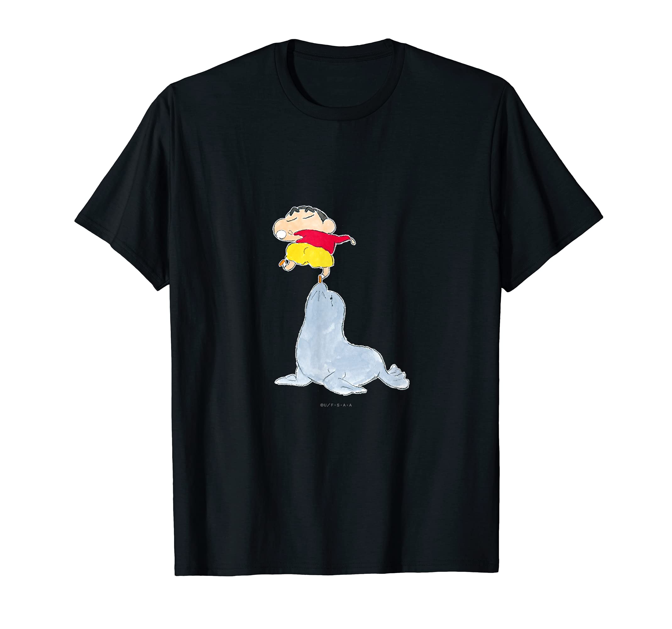 

Crayon and the sea lion are friends Shin-chan Shin-chan T-shirt чёрный