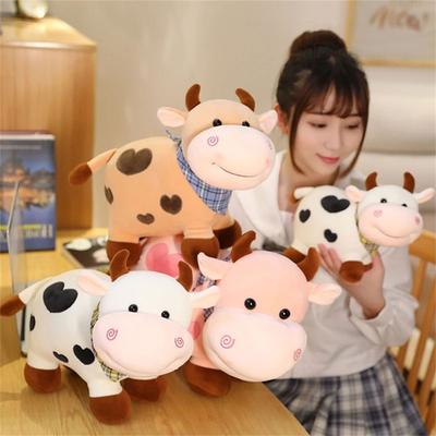 Jouet en Peluche Coton Vache Souriante Vache Jouet en Peluche Animal Peluche Poupée Taureau Poupée en Peluche Bétail Jouet en Peluche