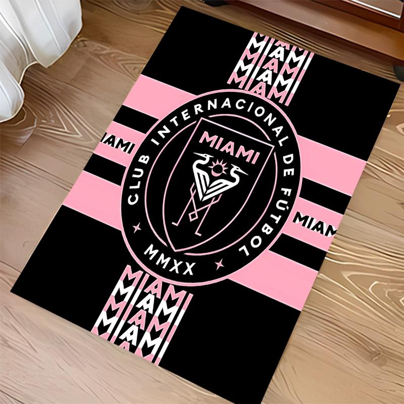 1pc Inter Miami CF Print Area Rug - Soft,Washable Non-Slip Indoor Mat for Office Chairs,Living Room,Home Office Decorative Rug