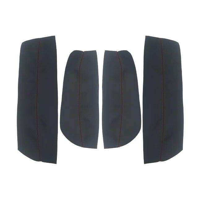 4pcs Microfiber Leather Interior Door Armrest Panel Cover Protective Trim For Peugeot 3008 2011 2012