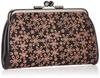 Parent and child coin 340 parent and black deerskin x pink snowflake pattern [Indenya] purse, child, lacquer, 1501-51-160