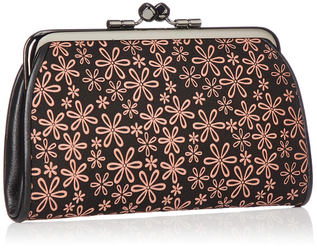 Parent and child coin 340 parent and black deerskin x pink snowflake pattern [Indenya] purse, child, lacquer, 1501-51-160