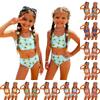 Conjunto de Bikini de Dos Piezas para Niñas con Estampado Floral, Parte Superior Tankini y Braguitas de Cintura Alta, Ropa de Baño de Verano para Niños