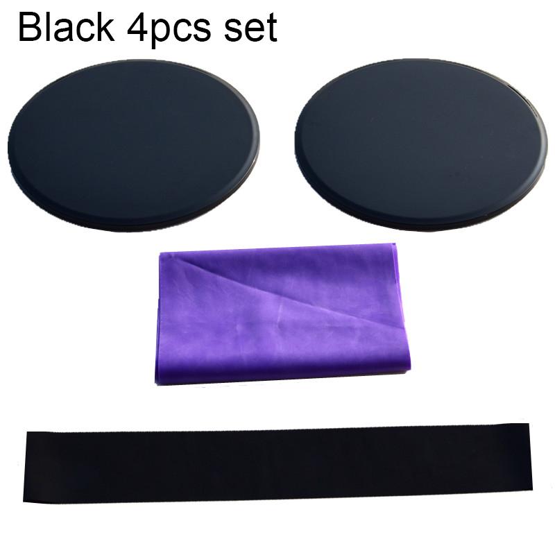 

4pcs Collection Yoga Exercise Gliding Discs Fitness Disc Sliding Plate Mat Yoga Tension Band Gym Abdominal Core Training Equipment чорний