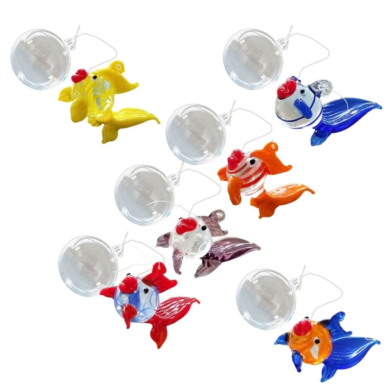 Glass Fish Bubble Window Hangings, Artistic Aquarium Float Decorations X3UC