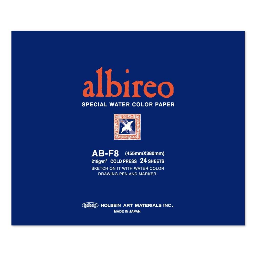 

Holbein Albireo Watercolor Paper Medium Grain 218g F8 Size Block Type 24 Sheets Bound 270239 AB-F8 білий