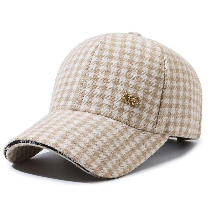 Women's Houndstooth Flat Cap - Korean Style, Outdoor Versatile, Casual Fashion, British-Inspired Autumn/Winter Hat