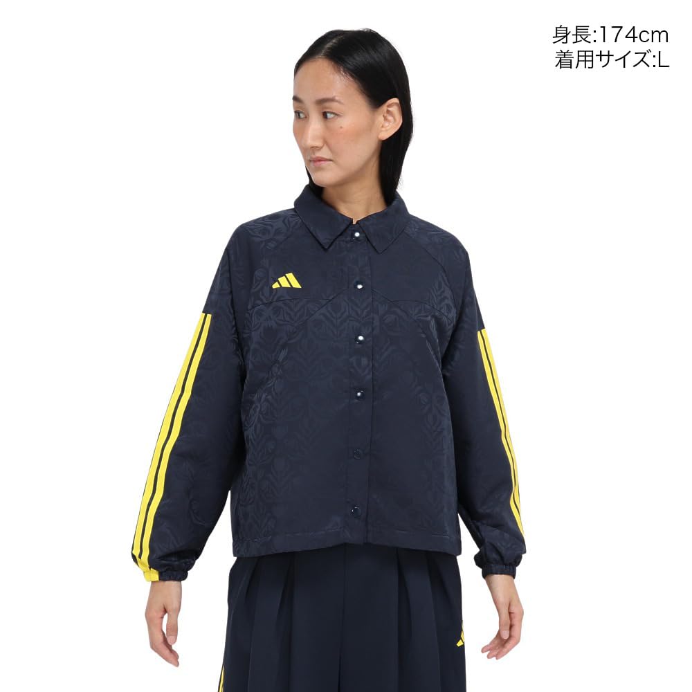 Adidas Tiro Coach Jacket, Women's KKP06, Aurora Ink/Impact Yellow (KB7635), Size M