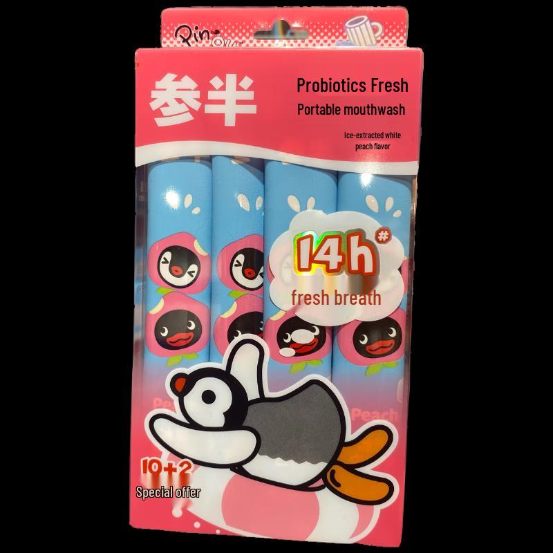 

Пробиотический портативный ополаскиватель для рта Pingu Collaboration - Вкус Ледяного Персика