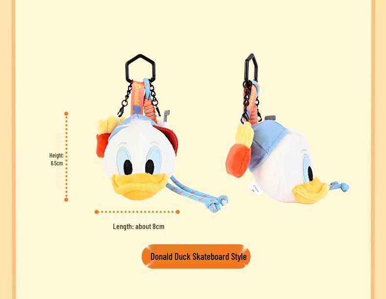 Disney Authorized Mickey, Minnie, Donald, and Goofy Plush Toy Keychain or Lanyard