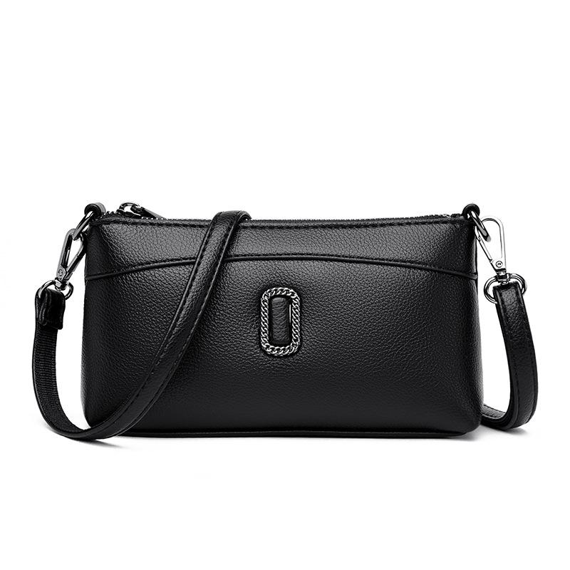 

Niche versatile satchel bag women s new solid color shoulder bag texture commuter simple small square bag One size чорний