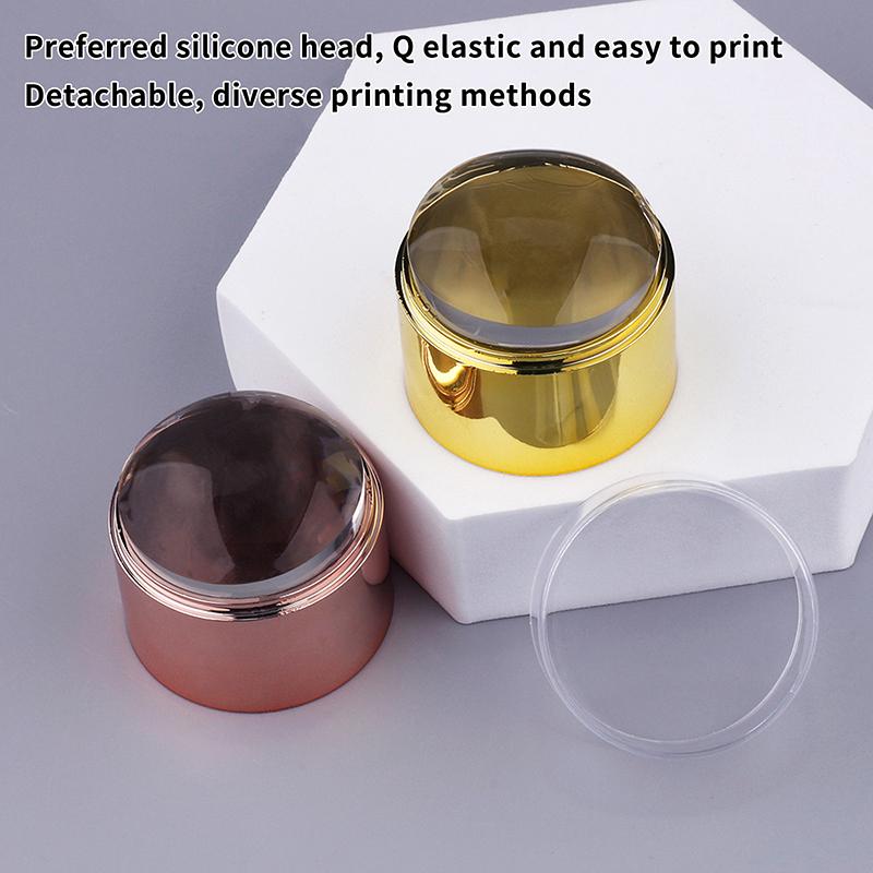 1pcs French Nail Art Stamper With A Nail Scraper Silicone Clear Head Naisl Mold Stamping Template For DIY Manicure