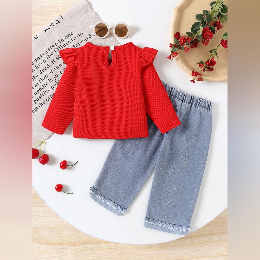 Kids Casual Long-Sleeve Set, Comfortable Daily Wear Outfits