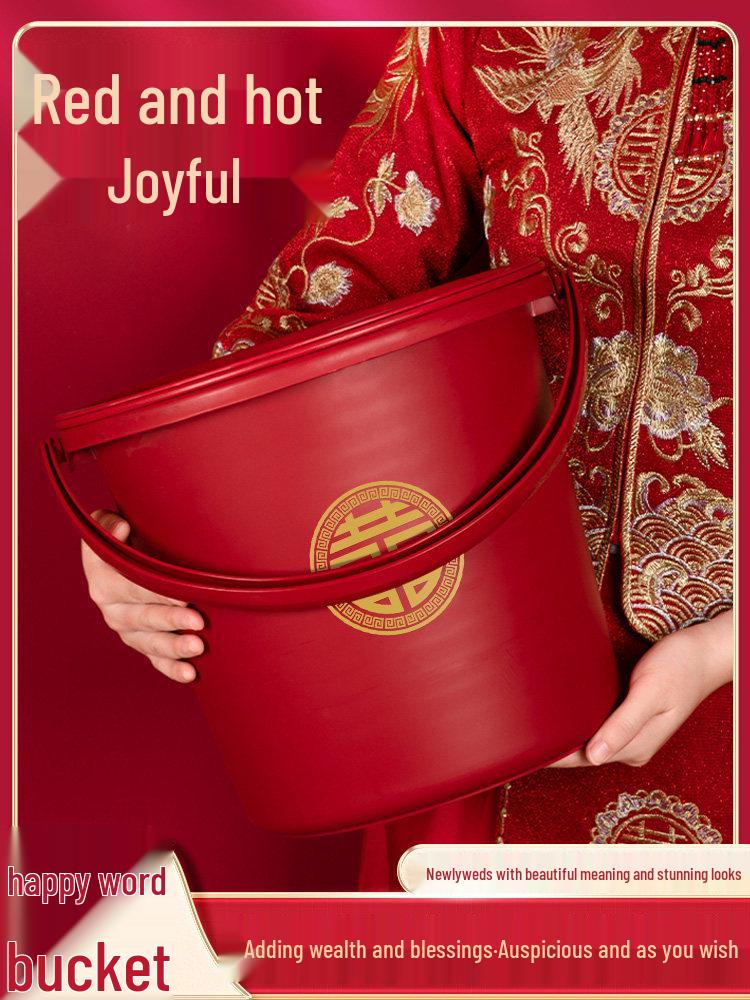 Red Wedding & Housewarming Joy Buckets - Large Plastic Pair in Vibrant Red