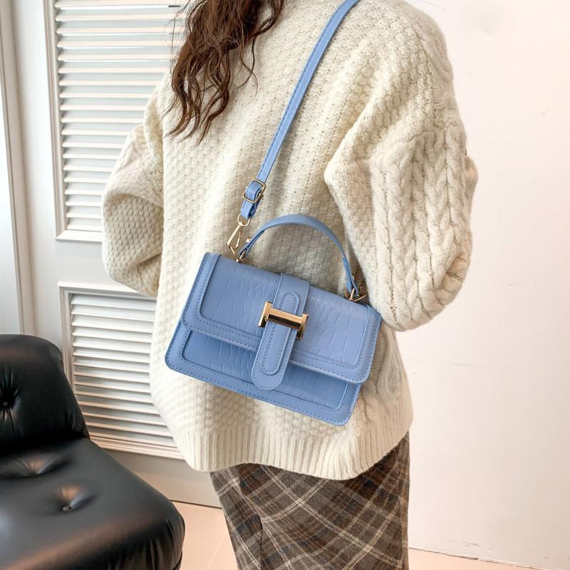 Chic Casual French Style Small Shoulder Bag In Black White Magenta Blue Yellow