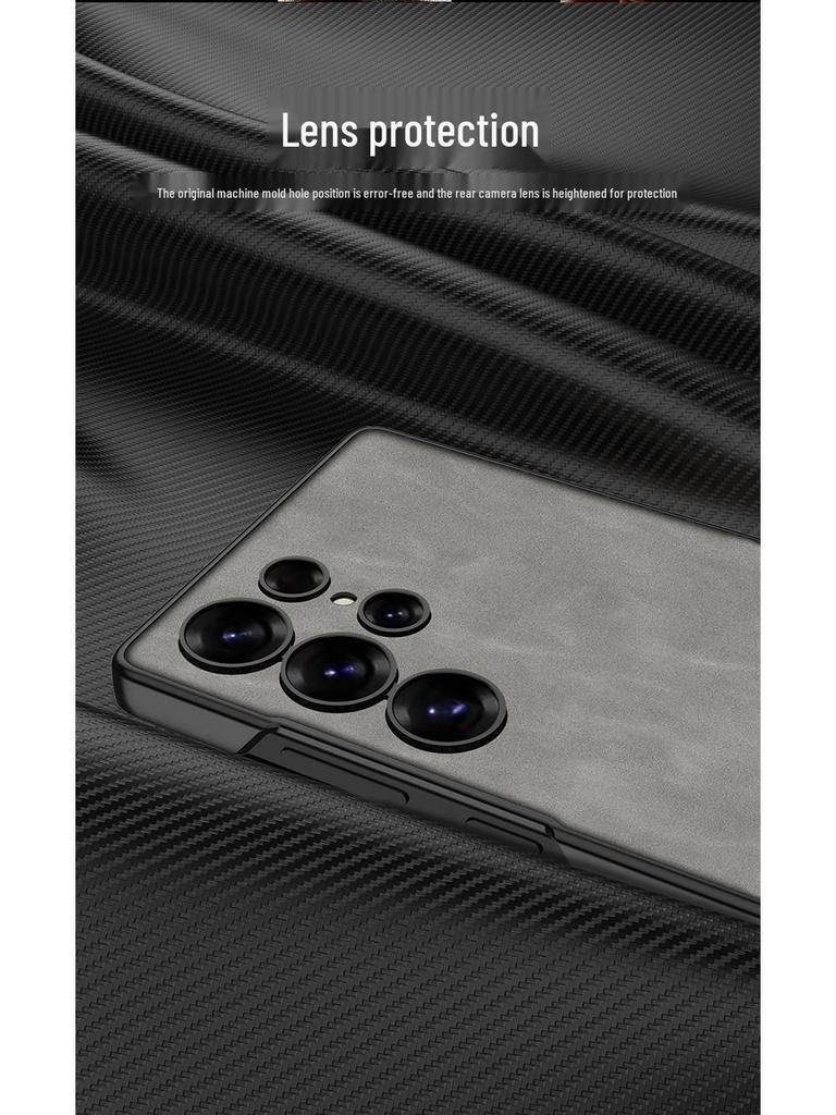 Samsung S25 Ultra Leather Case: Slim, Anti-Fall, Cross-Border Stand Protective Cover