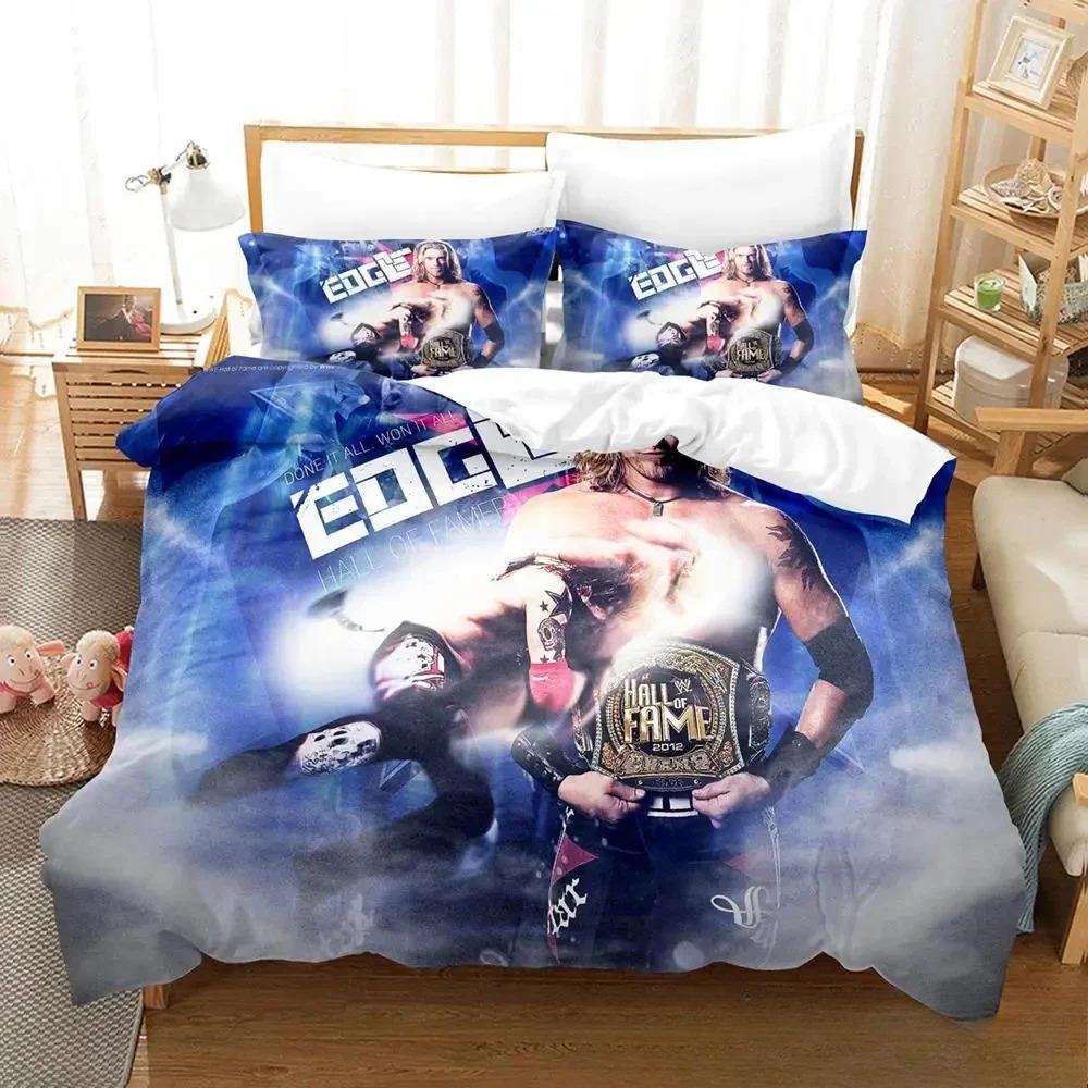 3D-Druck Wrestler Roman Reigns Bettwäsche-Set für Jungen und Mädchen, Twin Queen King Size, Bettbezug, Kissenbezug, Bett für Jungen und Erwachsene