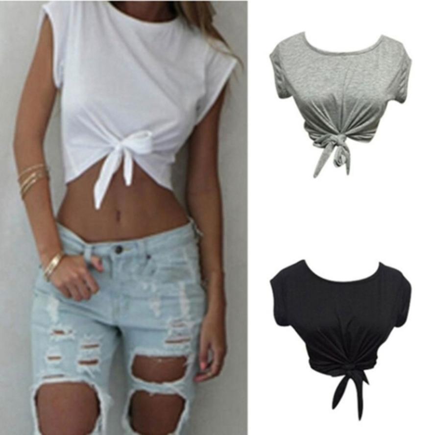 Women Summer Lace-Up Striped Vest Top Casual Adjustable Front
