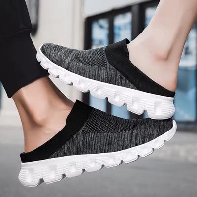 Unisex grenzüberschreitender Außenhandel Frühling Herbst Übergröße Paar Fliegende gewebte Socken Schuhe Ein Pedal Halbschuhe