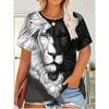 Vielseitiger Komfort Tierprint Oberteil Damen Lässiges Lockeres Kurzarm T-Shirt Mode T-Shirts Damen