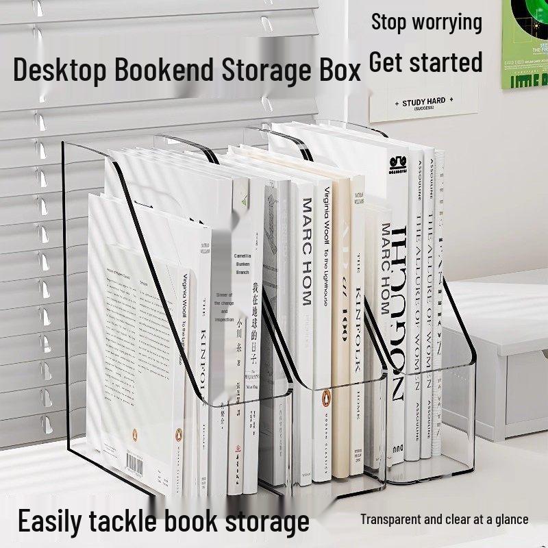 Acrylic Transparent Bookends & Document Organizer for Desk