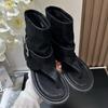 Soft leather version~ trendy ins Spice Girls mid-tube toe cool boots women's summer new breathable niche herringbone Roman sandals
