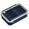 Whole Frozen Lunch Box with Dividers, Navy Blue, 650ml, Made In Japan, Dishwasher and Microwave Safe, Locking Gasket, Stylish and Simple Storage C