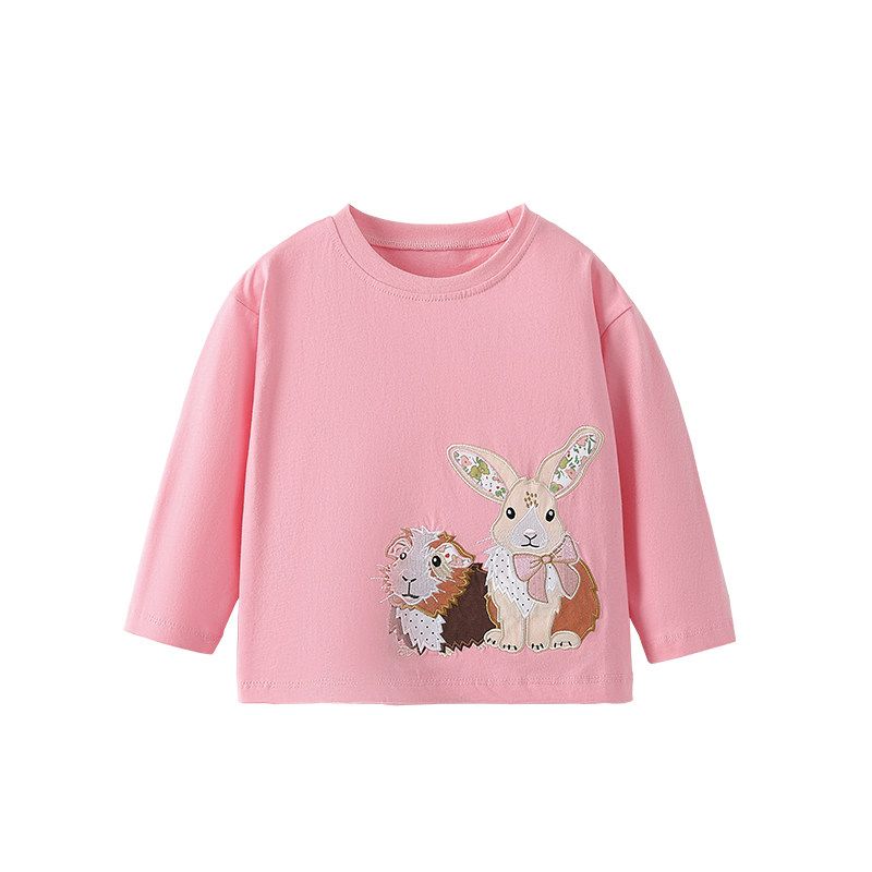 Taotaoism Girls' Long-Sleeved T-Shirt, Spring and Autumn Style, Stylish Round-Neck Base Shirt for Girls, Children's Long-Sleeved Pure Cotton Top