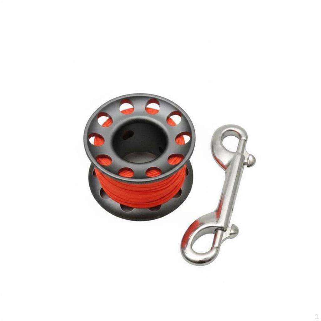 Diving Spool Reel Anti-Tangle Aluminum Dive Stainless Steel Snap