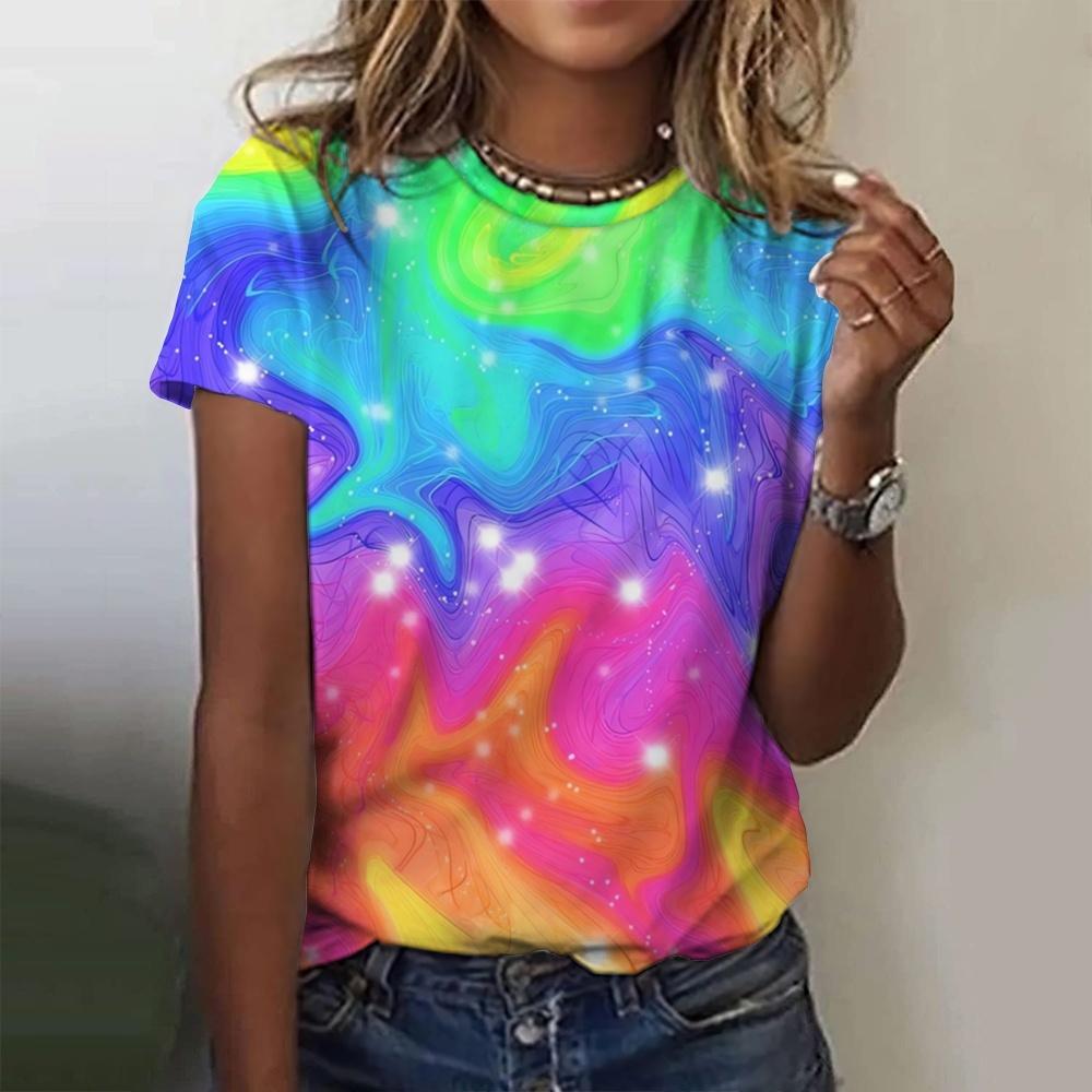 Fashionable Plus-Size 3D Printed Women's T-Shirt, New Summer Casual Street Short-Sleeve Round-Neck Top