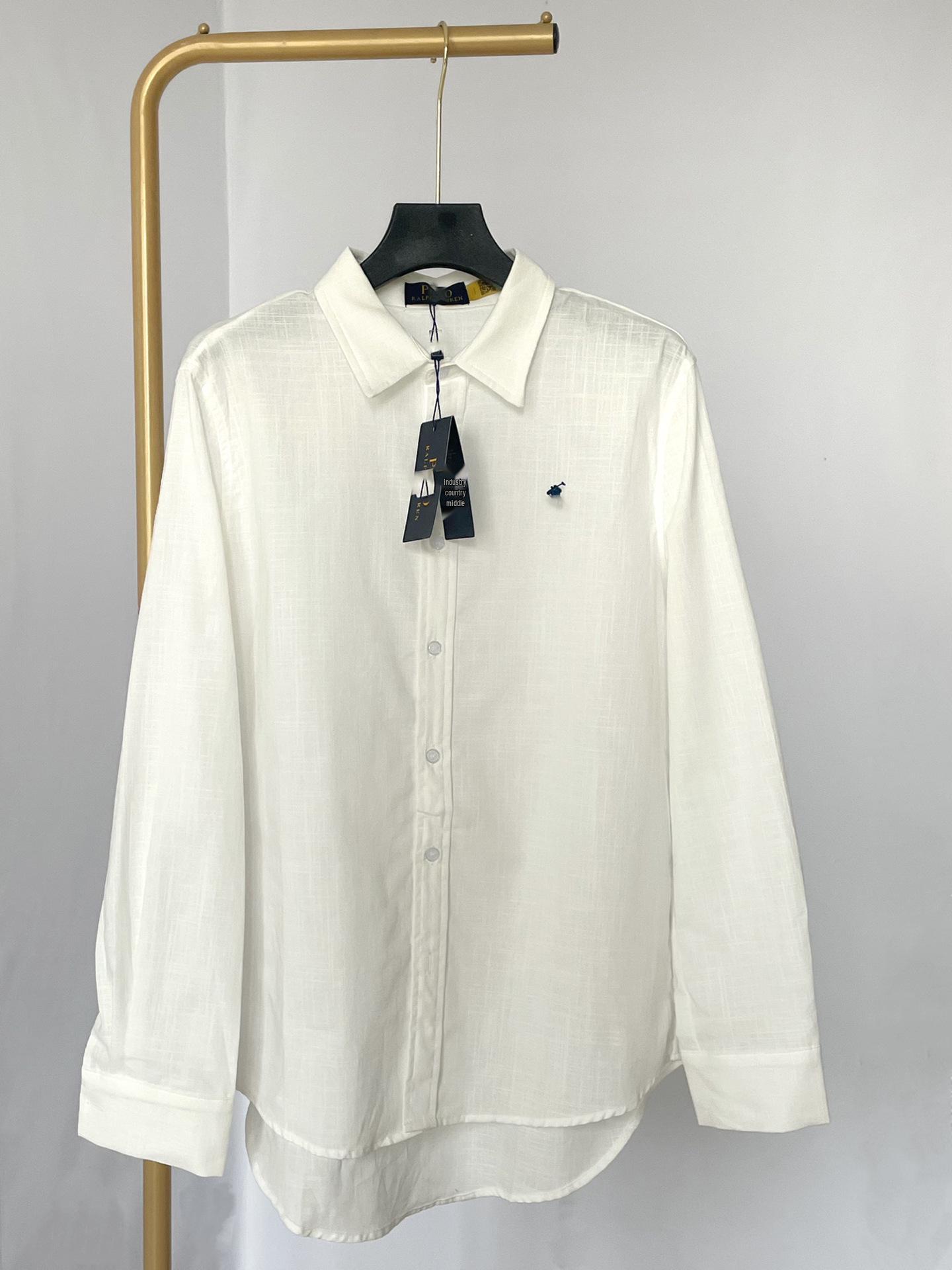 

Женская льняная рубашка Ralph Lauren с длинным рукавом и вышивкой в виде пони S (Suggested 80-100 kg) белый