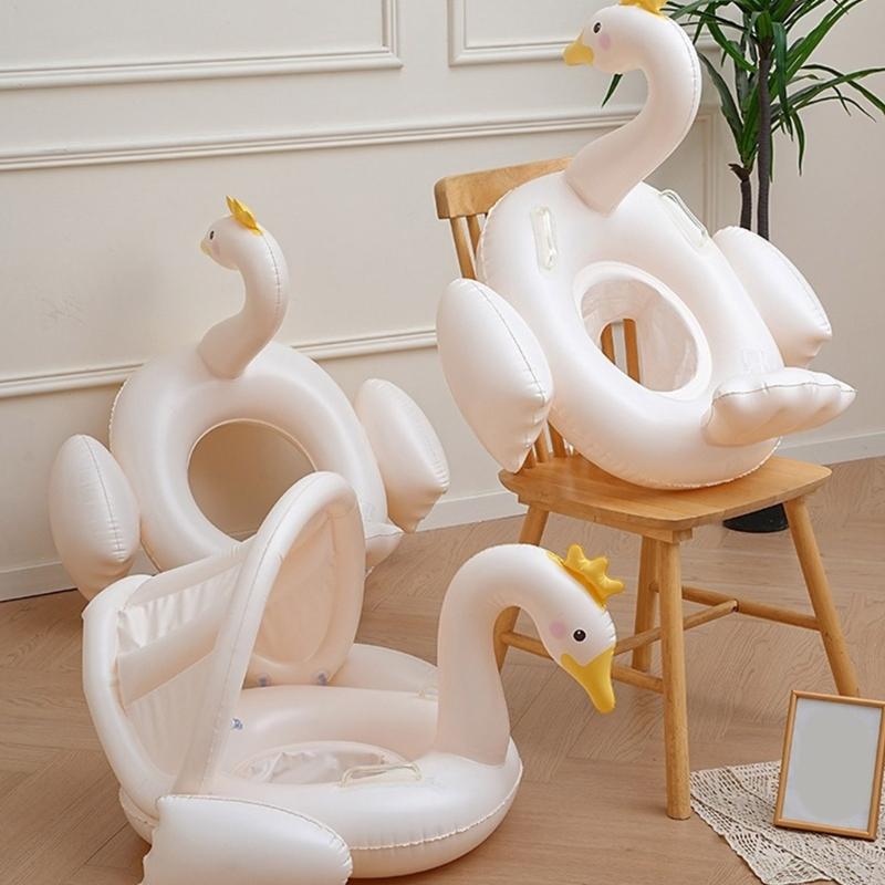 Infant Baby Pool Float Inflatable Swim Rings with Canopies Kids Inflatable Pool Toy Swimming Pool Accessories