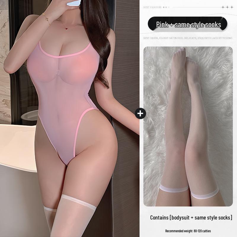 Sexy Goddess Transparent High Cut Fishnet Bodysuit - Open Crotch, Sleeveless, Perfect for Couples