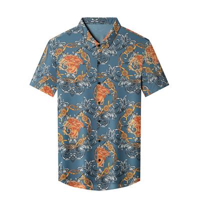 Été Nouvelle Chemise Homme Manches Courtes Chemise à Fleurs Florale Style Chinois Mince Manches Mi-Longues Vêtements pour Homme