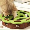 Interactive Cat Scratch Enrichment Box Mental Stimulation Felt Nail File Maze Box for Indoor Kitten Kitty