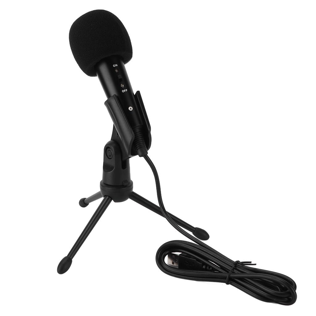 Condenser Microphone Kit with Tripod Stand USB Plug Recording Small Mic with Cable Equipment