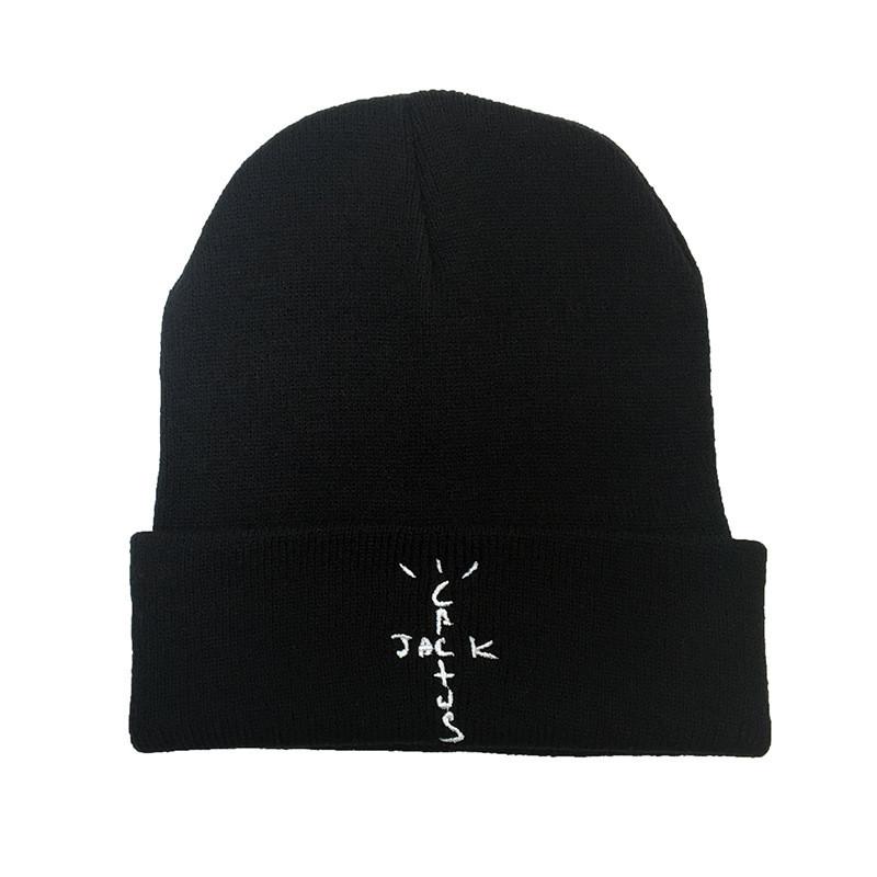 Travis Scott Cactus Jack Knit Hat With Embroidered Letter Pattern For Winter Warmth