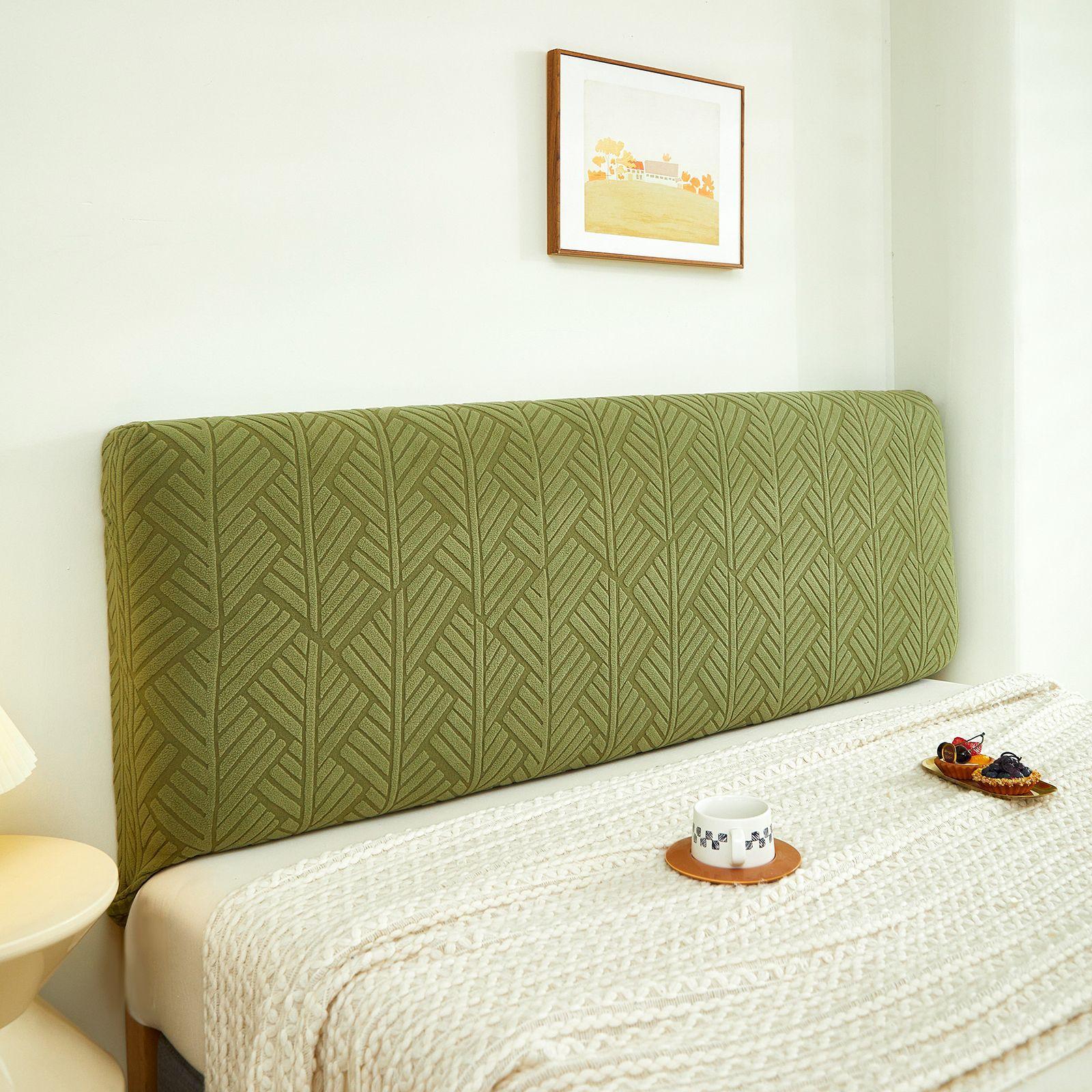 

Жаккардовый чехол на изголовье кровати однотонный эластичный чехол-накидка на изголовье кровати с принтом листьев всеобъемлющий чехол для спинки кровати спальни 120x60cm 1pcs