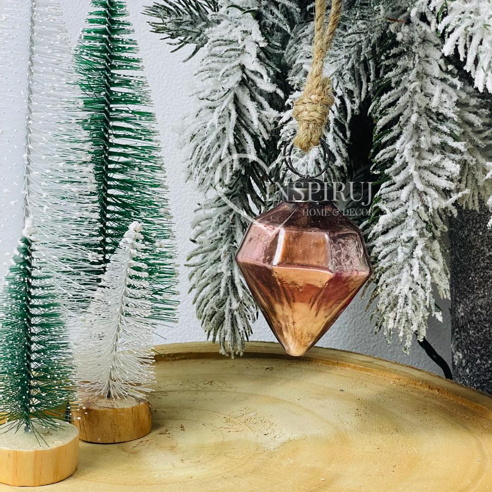 Set of Pink Shaped Baubles 4 Pcs In 5.00 X L 5.00 X H 5.00 Cm
