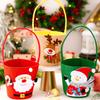 Cartoon Christmas Handbag Gift Bucket Festive Elk Cloth Handbag Christmas Gift Bag Washable Candy Bag For Gift Giving 'S Party
