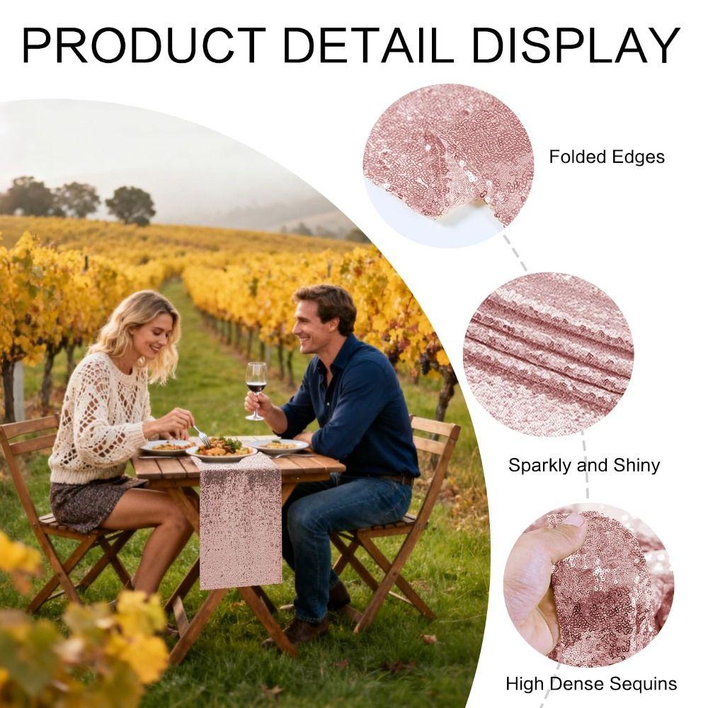 Fashion Sparkling Sequin Table Runners 30*180cm Glitter Finish Glitter Table Runner Table Decor Birthday Party