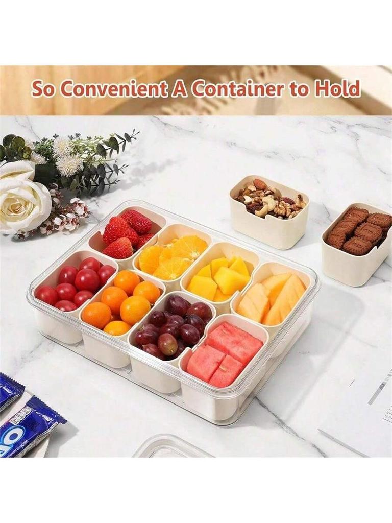 1 pc Split type tray with lid and handle, refrigerator compartment drain and preservation box, bento box
