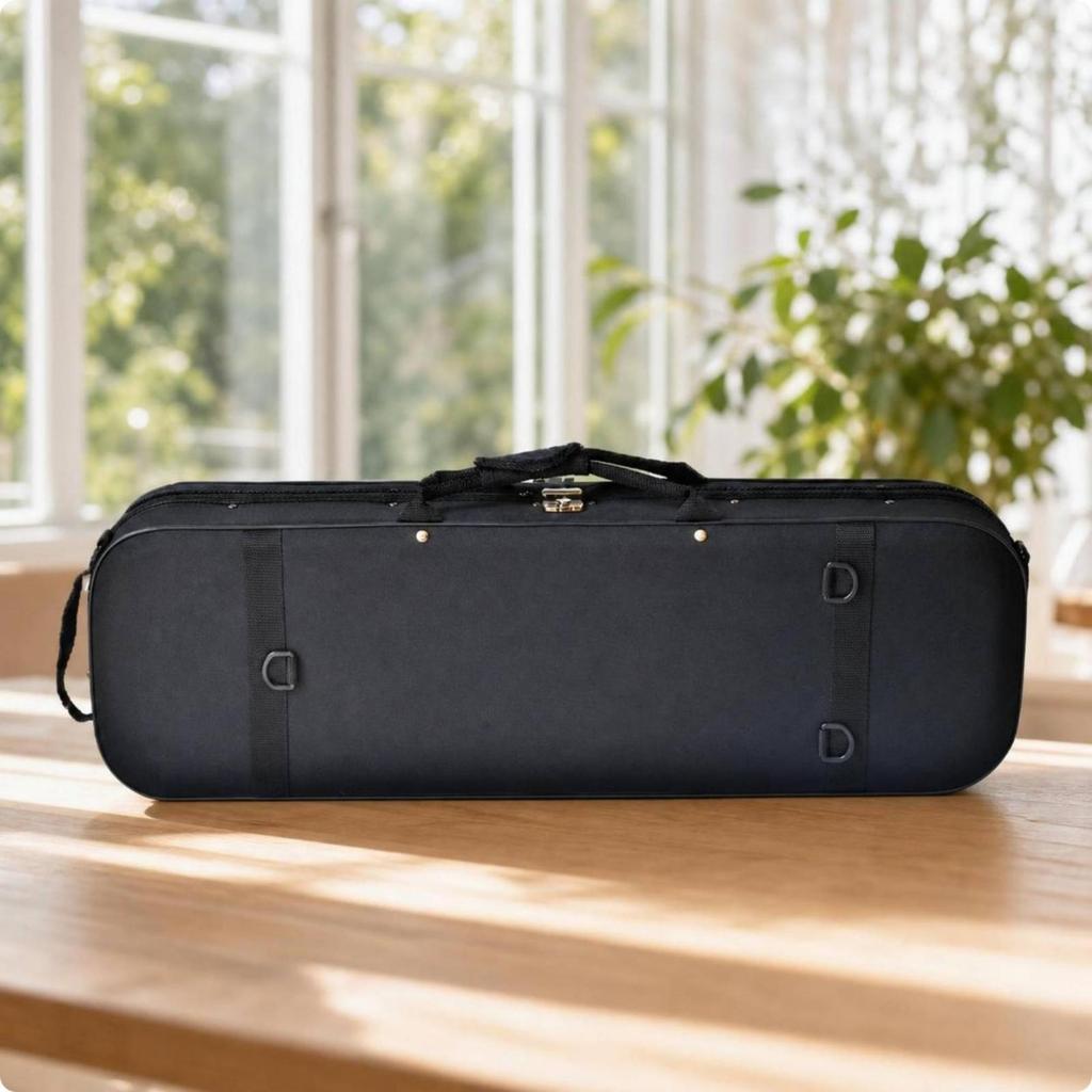 Violin Case Velvet-Lined with Shoulder Strap Portable for Rehearsals